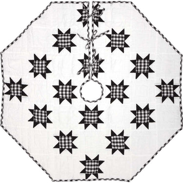 Emmie Black Patchwork Christmas Tree Skirt 48 VHC Brands - The Fox Decor